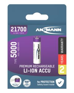 Li-Ion Akku 21700 5000 mAh mit USB Typ-C Ladebuchse